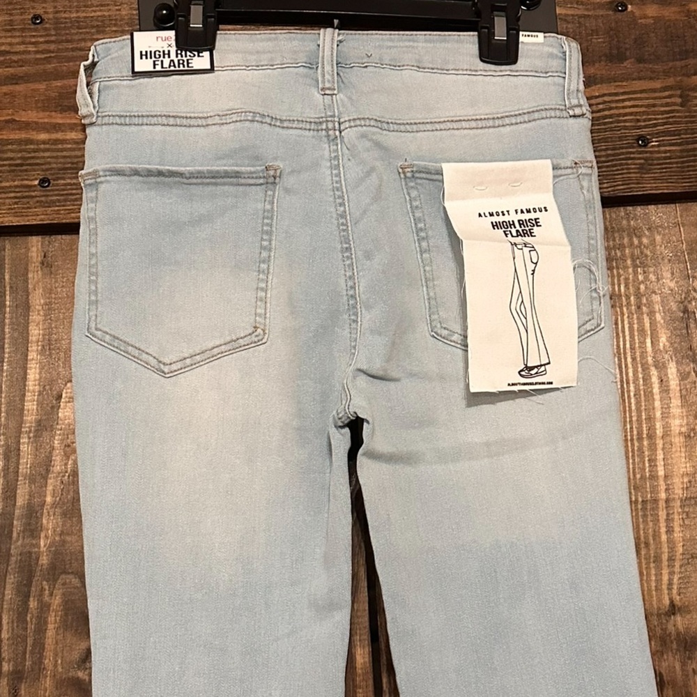 Almost Famous Distressed Light Blue Wide Leg Jeans - Picture 5 of 5